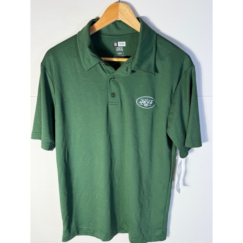 NFL Team Apparel New York Jets Polo Shirt Mens Medium Green TX3 Cool NWT